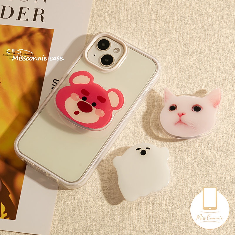 Ins Korea Musim Panas Mode Fantasi Warna-Warni Kupu-Kupu Bracket Ponsel Grip Kartun Beruang Manyo Indah Puppy Kucing Pisang Goreng Universal Scalable Fresh Flower Phone Stand Holder