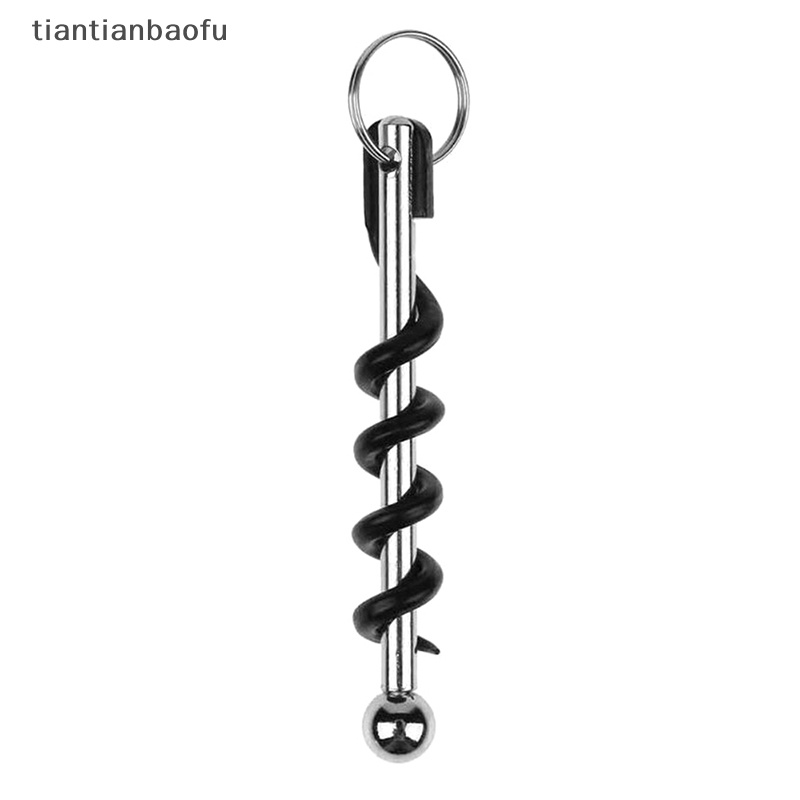 [tiantianbaofu] Saku Mini Botol Anggur Merah Corkscrew Beer Cap Opener Keychain Key Ring Portable Stainless Steel Pembuka Botol Dapur Bar Tools Butik