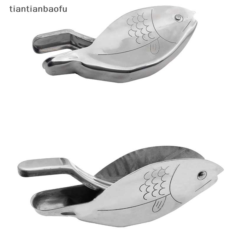 [tiantianbaofu] Alat Peras Jeruk Lemon Stainless Steel Bentuk Ikan Lemon Juicer Alat Peras Jeruk Nipis Manual Butik