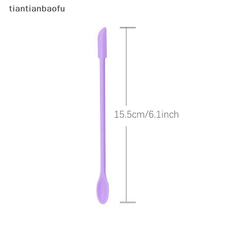 [tiantianbaofu] Spatula Silikon Toples Scraper Scoop Tip Panjang Double Headed Cosmetic Spoon Boutique