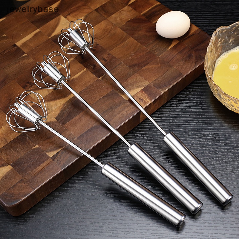 [jewelrybase] Kocokan Stainless Steel Dapur Tekanan Tangan Pengocok Telur Semi Otomatis Mixer Butik