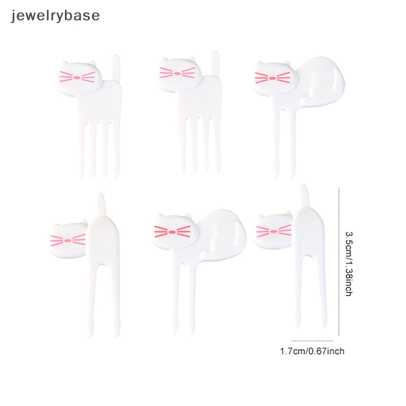 [jewelrybase] 6pcs Mini Anak Hewan Makanan Buah Picks Garpu Kotak Makan Aksesoris Dekorasi Alat Butik