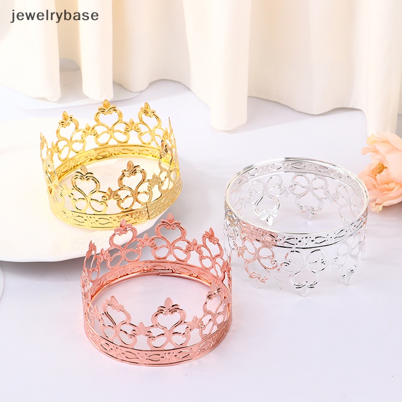 [jewelrybase] 1pc Tiara Warna Emas Mahkota Hiasan Topper Kue Perlengkapan Pesta Hias Butik