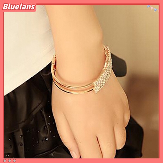 [BLS] Fashion Baru Elegan Wanita Bangle Gelang Gelang Kristal Cuff Bling Lady Hadiah