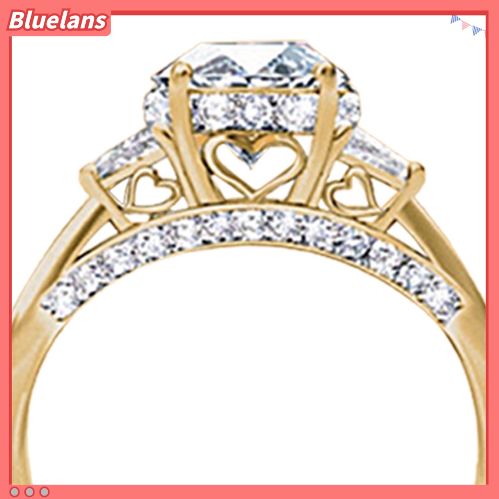 [BLS] 2pcs Cincin Kreatif Hadiah Valentine Alloy Wanita Cubic Zircon Hias Ring Untuk Pernikahan