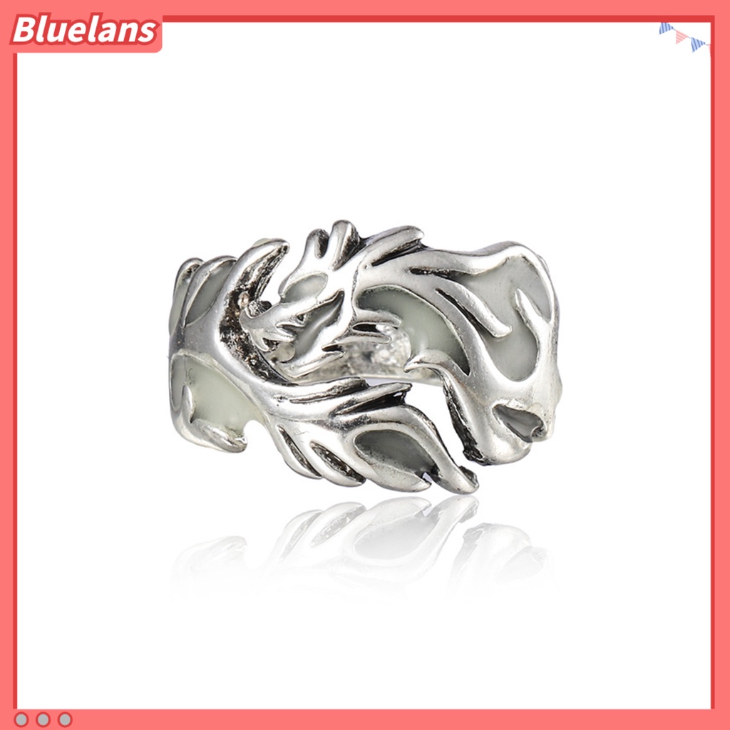 [BLS] Cincin Jari Glow in The Dark Adjustable Electroplating Ukiran Geometris Dekorasi Fashion Item Pria Bercahaya Naga Cincin Perhiasan Aksesori