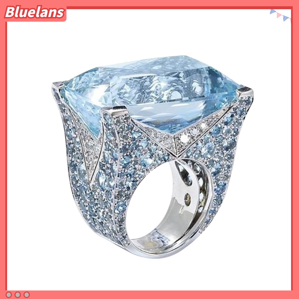 [BLS] Sparkling Women Cubic Zirconia Cincin Pengantin Pernikahan Pertunangan Pesta Perhiasan Hadiah