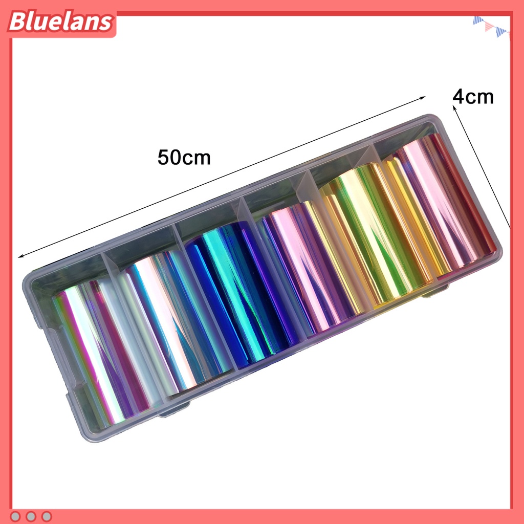 [BLM] 6pcs /Set Kertas Kuku Aurora DIY Transparent Cellophane Paper Korean Nail Glass Foils Untuk Wanita