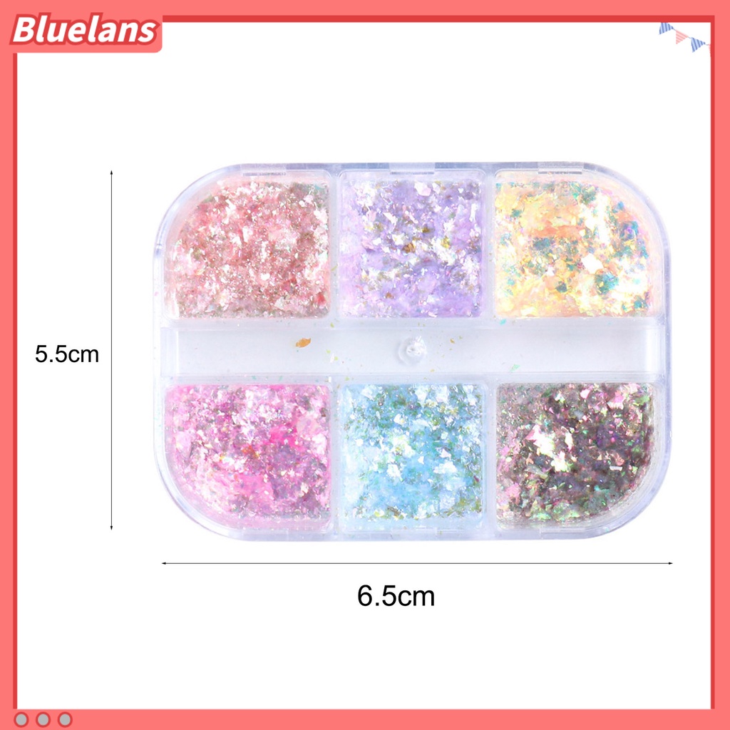 [BLM] 1kotak Paku Sequin Shiny Vibrant Color Plastik Campur DIY Paku Glitters Sequin Manicures Designs Perlengkapan Kuku