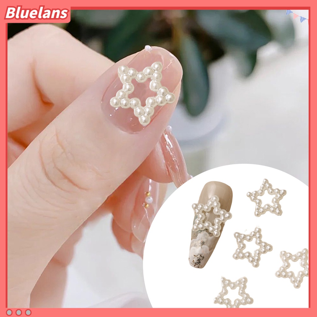 [BLM] 50 Pcs Mutiara Dekorasi Kuku Busur /Cinta Hati/Star Putih Mini Bulat Manik-Manik Indah Fashion DIY Nail Art Aksesoris Nail Art Pesona Ponsel Case Dekorasi Perlengkapan Kuku