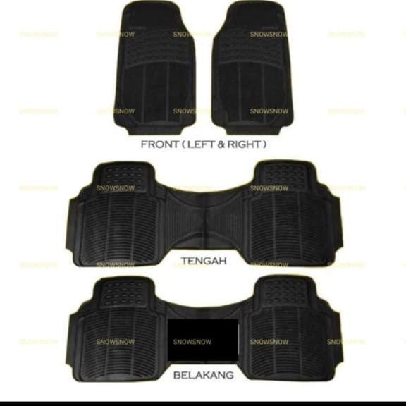 Karpet Mobil karet 3 baris 4 potong Mobil Calya Sigra