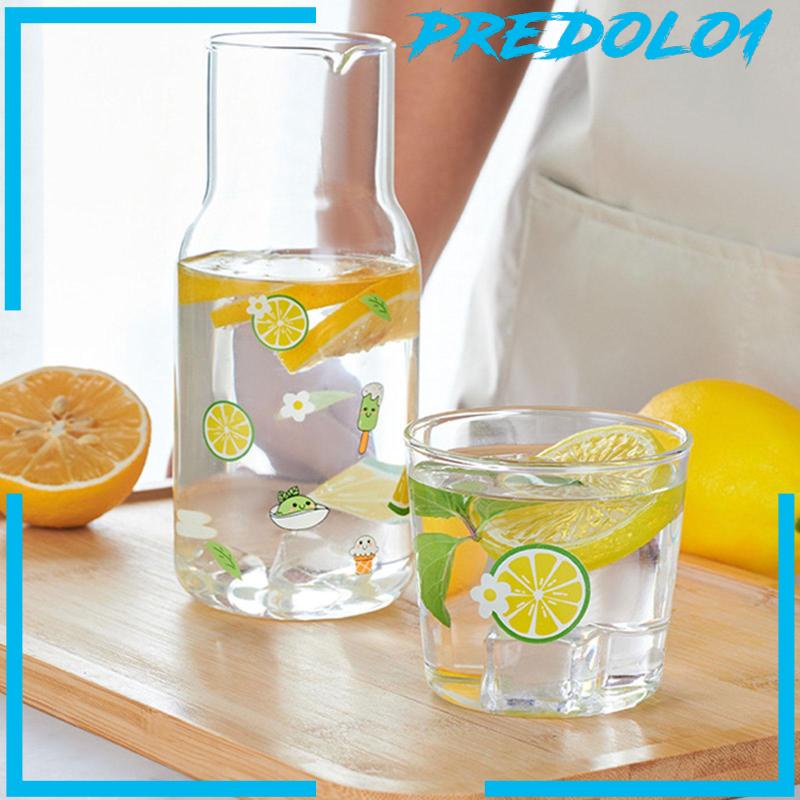 [Predolo1] Bedside Carafe water Carafe Gelas Set Untuk Jus Minum Kulkas Kantor