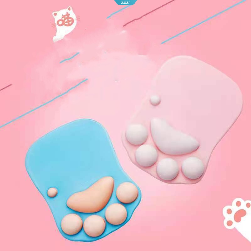 Gadis Lucu Telapak Kucing Hitam Kartun Asrama Kantor Mouse Pad Pergelangan Tangan Pad Silikon Kreatif Mouse Pad Wrist Pad [ZK]