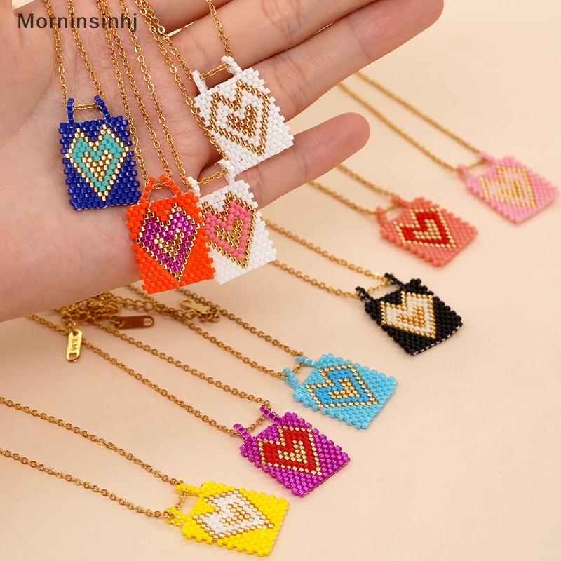 Mornin Miyuki Hati Salib Liontin Kalung Berlapis Emas Rantai Anti Karat Y2K Manik-Manik Kalung Perhiasan Untuk Wanita Gadis Buatan Tangan Hadiah id