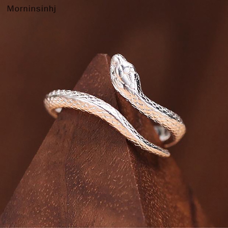 Mornin Kreatif Cincin Ular Mode Hewan Jari Cincin Pembukaan Adjustable Kepribadian Cincin Untuk Pria Wanita Ekor Cincin Perhiasan id