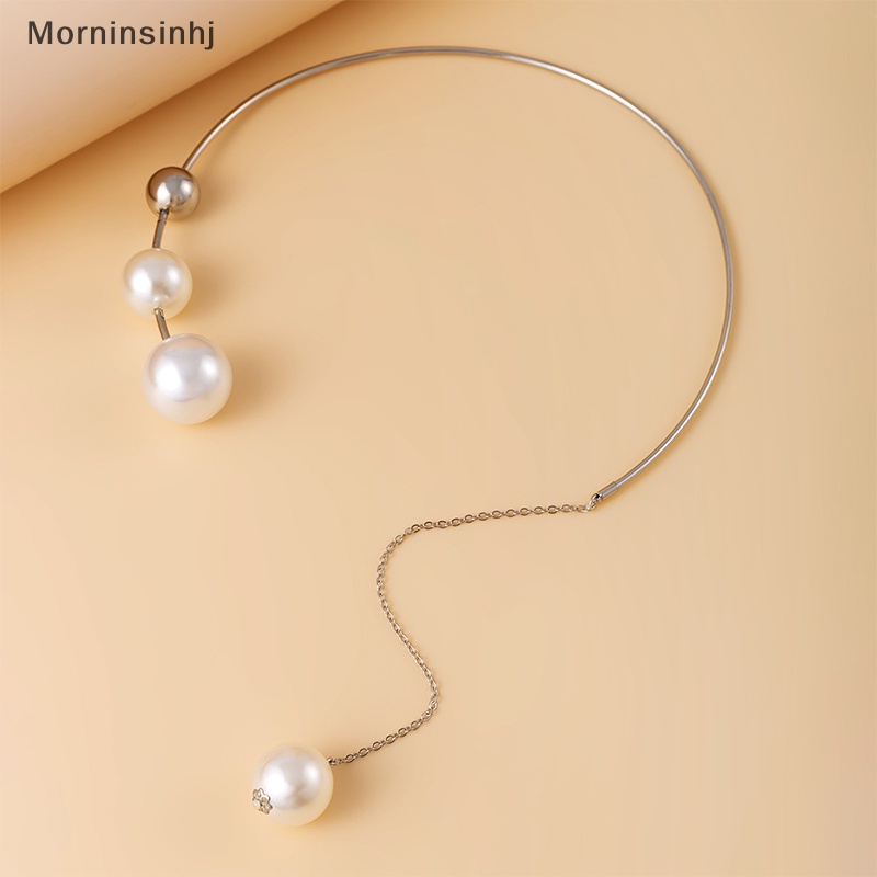 Mornin Elegan Pembukaan Adjustable Mutiara Choker Kalung Rantai Klavikula Fashion Kalung Untuk Wanita Perhiasan Pernikahan Kerah id