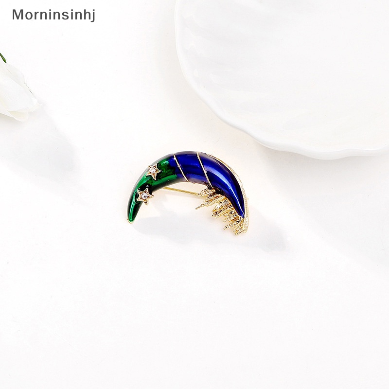 Mornin Pin Bros Kastil Enamel Bulan Fashion Untuk Wanita Perhiasan Mantel Aksesoris Pesta id