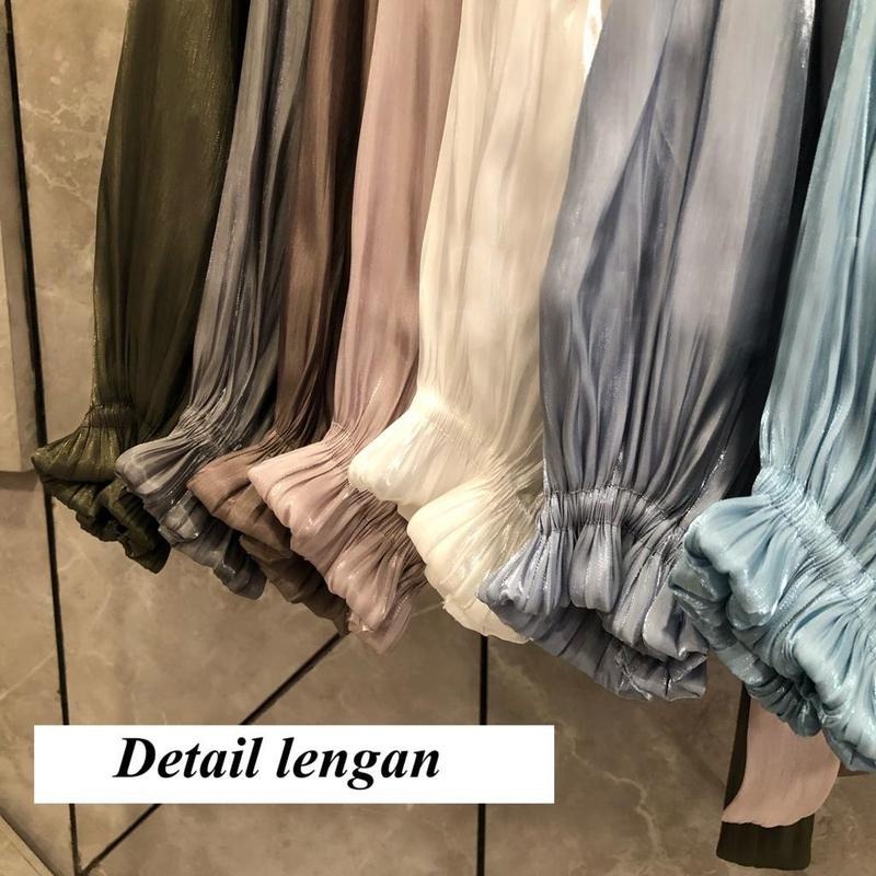 BEFAST - ZEC OOTD WANITA BLOUSE SEKAR / Calla Blouse Shimmer Basic Atasan Baju Elegan / Blouse Wanita Keluaran Terbaru / Fashion Kekinian Remaja ABG / Atasan Wanita Lengan Panjang / Outfit Daily Wanita Casual Formal