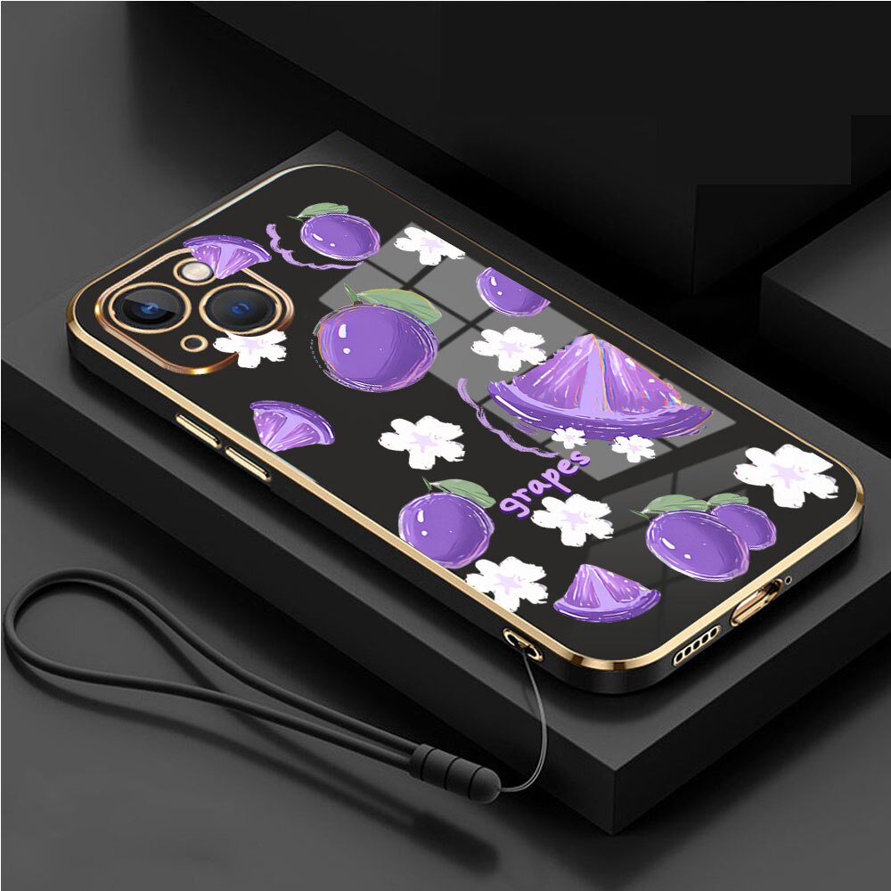 Soft Electroplated Fruit Heart Phone Case for Redmi 7 7A 8 8A 9 9A 9C 9T Silicone Shockproof Cover