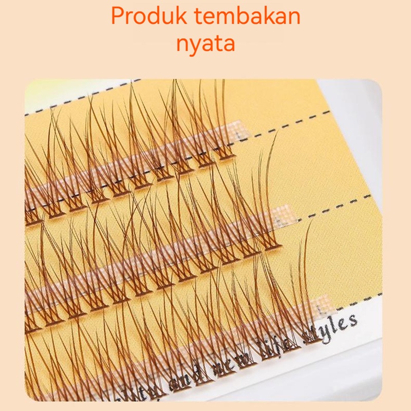 Coklat   Bulu Mata Palsu Pilih Varian Peri - Bulu Mata Palsu Udara Mata Manga Ekstensi Bulu Mata Palsu Korea Pita Bening Riasan Nude Alami Goblin