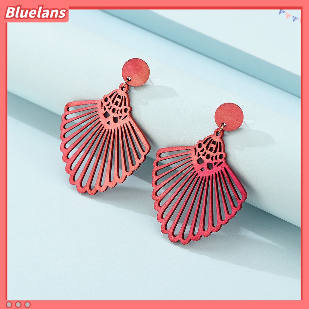 [BLS] 1pasang Anting Menjuntai Retro Geometris Berongga Diukir Permukaan Halus Handmade Hias Colorfast Tanpa Sakit Memakai Tindik Stud Earrings Perhiasan Aksesori