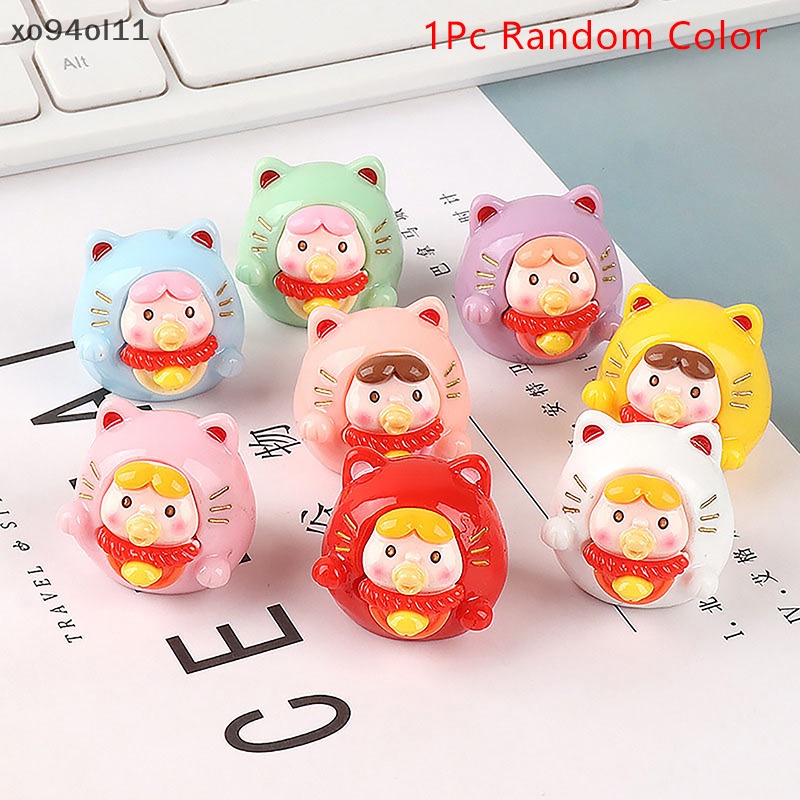 Xo 1Pc Mini Lucky Cat Ornamen Kartun Boneka Lanskap Mikro Rumah Boneka Miniatur Mobil Mainan Desktop Dekorasi OL