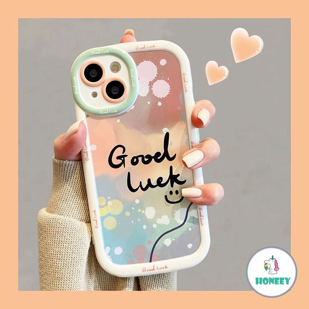 IPHONE Smile Lucu Huruf Lucu Shockproof Bumper Phone Case Untuk Iphone14 13 12 11 Pro Max Kartun Smiley Face Silikon Lembut Penutup Belakang