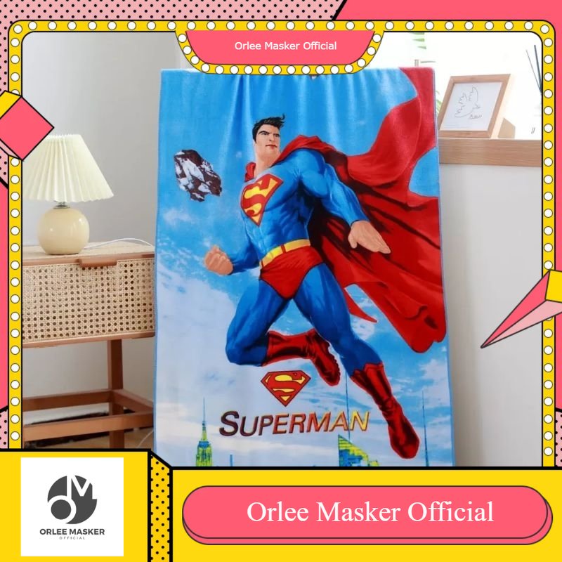 Handuk Anak Karakter 70x140CM Microfiber Tidak Bikin Alergi, Sangat Menyerap, Tidak Gatal, Lembut dan banyak motif