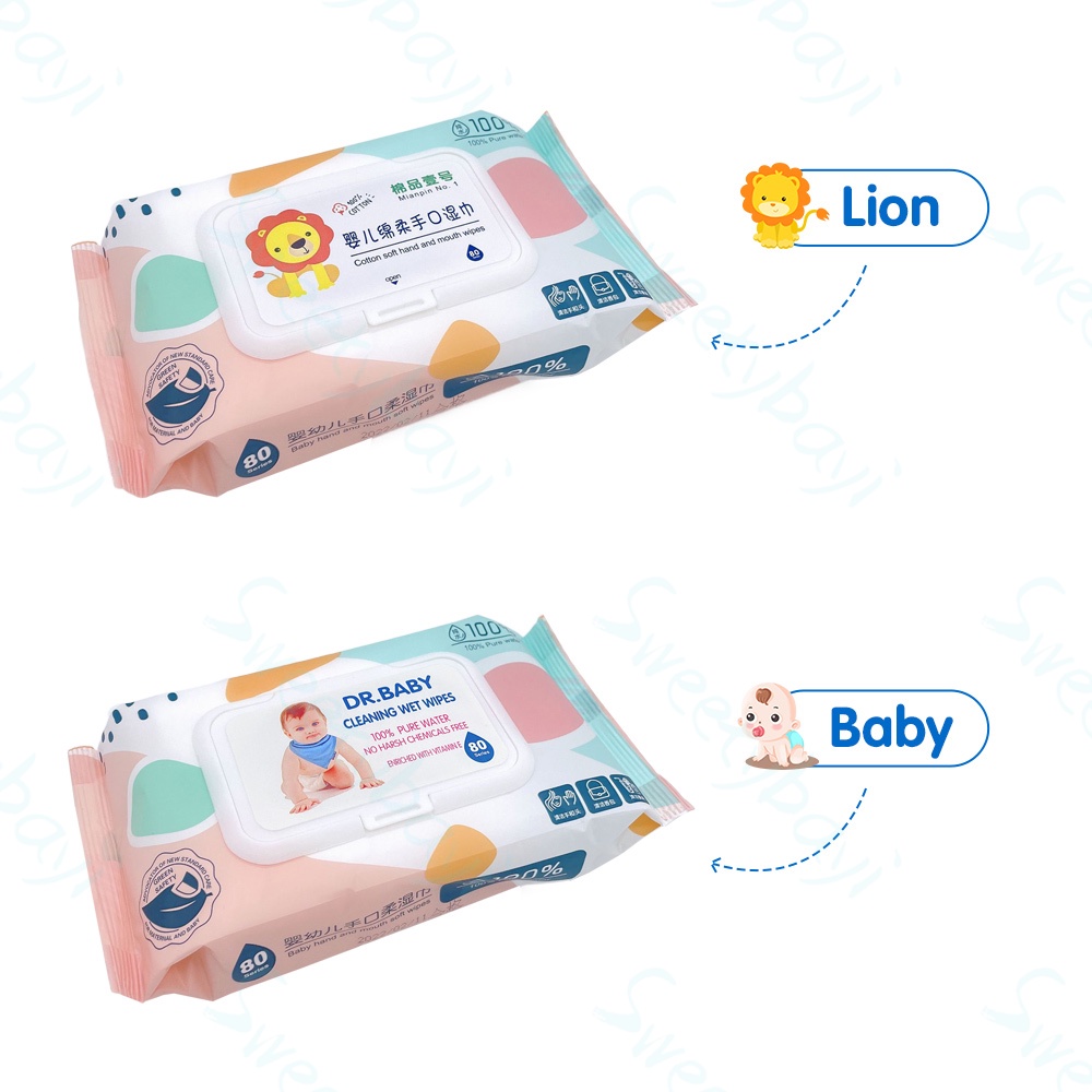 Sweetybayi 80s Tissue Basah bayi pure baby wipes non perfumed tisu basah bayi