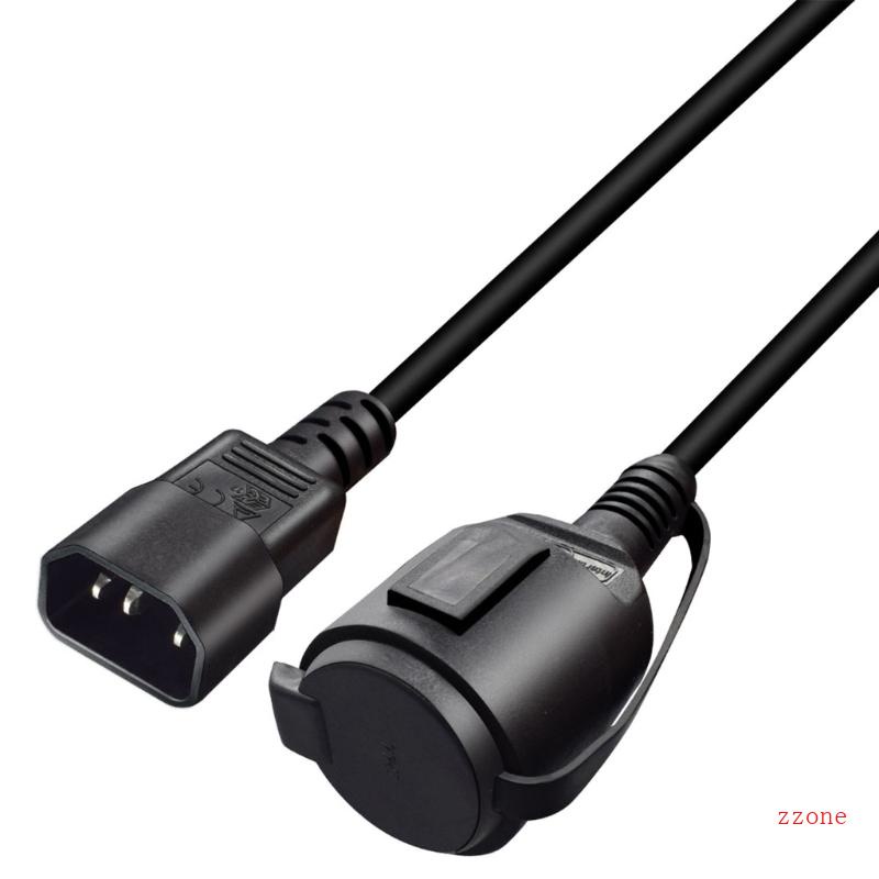 Zzz IEC C14 Male Plug Extension Kabel Power Ke Konektor EU4 8MM Dengan Tutup Tahan Air