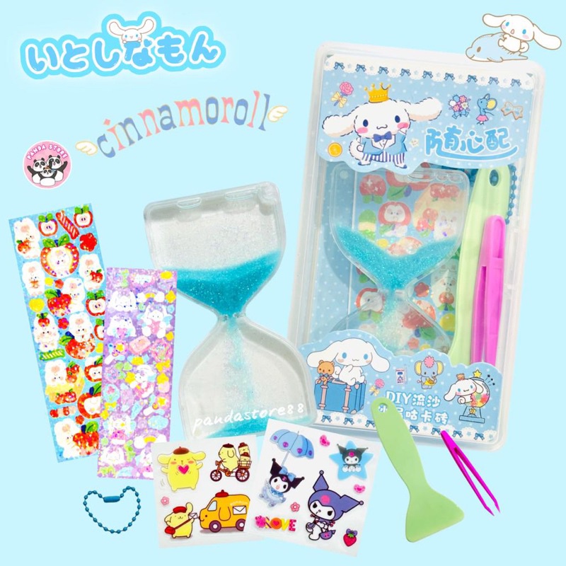 Gantungan DIY Mainan Jam Pasir Stiker Sanrio Melody Cinnamonroll Kuromi