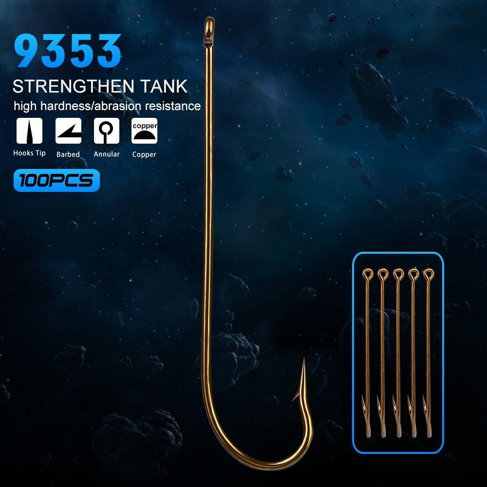 Lanfy Kail Pancing 100pcs/Lot Metal Kait Jig Ikan Kekuatan Tinggi1#-12# Kail Pancing Berduri Baja Karbon Tinggi