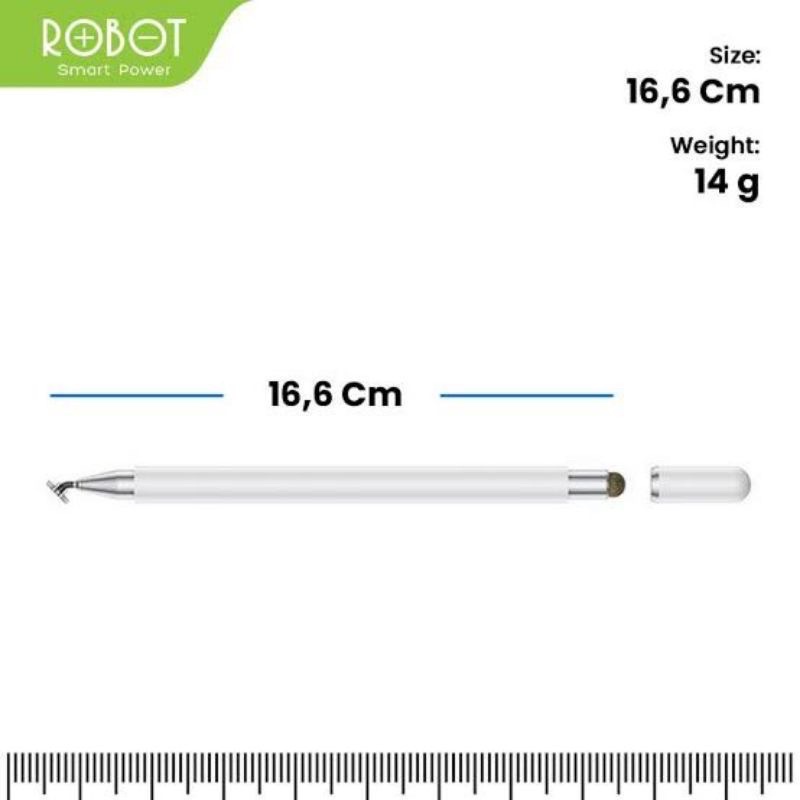 (ROBOT SP-01) Stylus Pen Universal 2 in 1 Capacitive for Mobile and Tablet PC Pen Touchscreen.