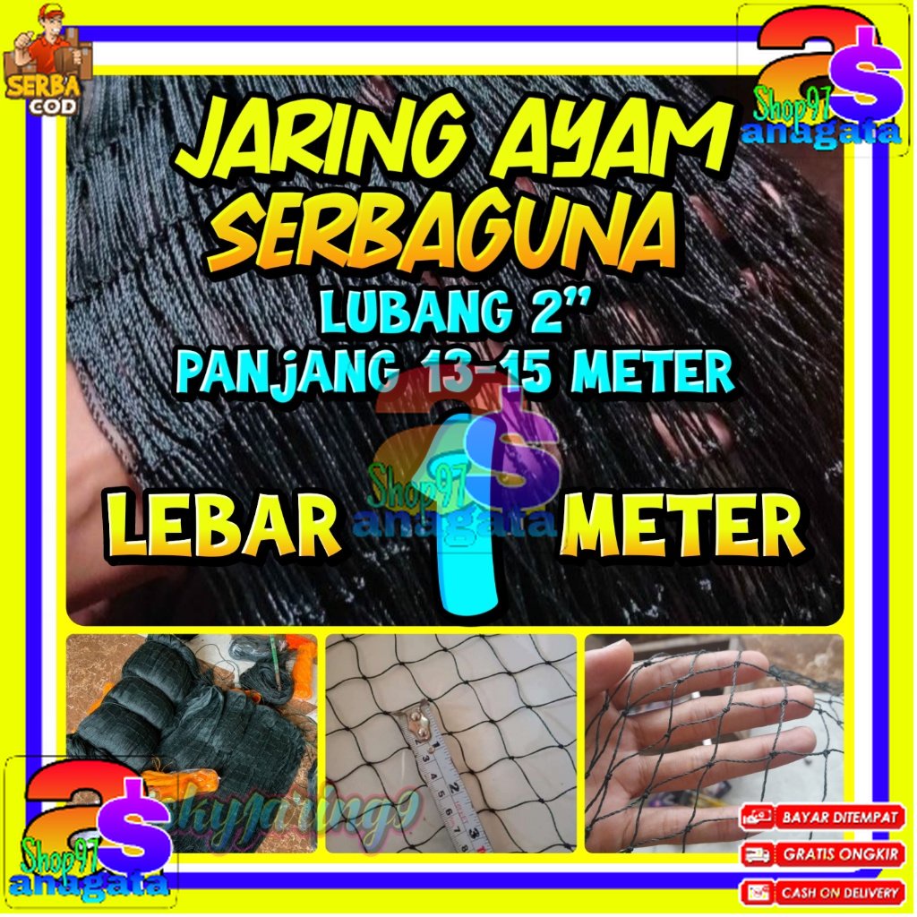 Jaring Ayam Lubang 2 cm Lebar 1 Meter / Jaring Pagar Ayam / Jaring Kandang Ayam / Jaring Pagar Kebun