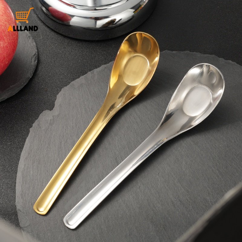 Sendok Sup Nasi Stainless Steel Flat Bottom/Sendok Teh Kopi Serbaguna/Party Dessert Ice Cream Serving Scoop