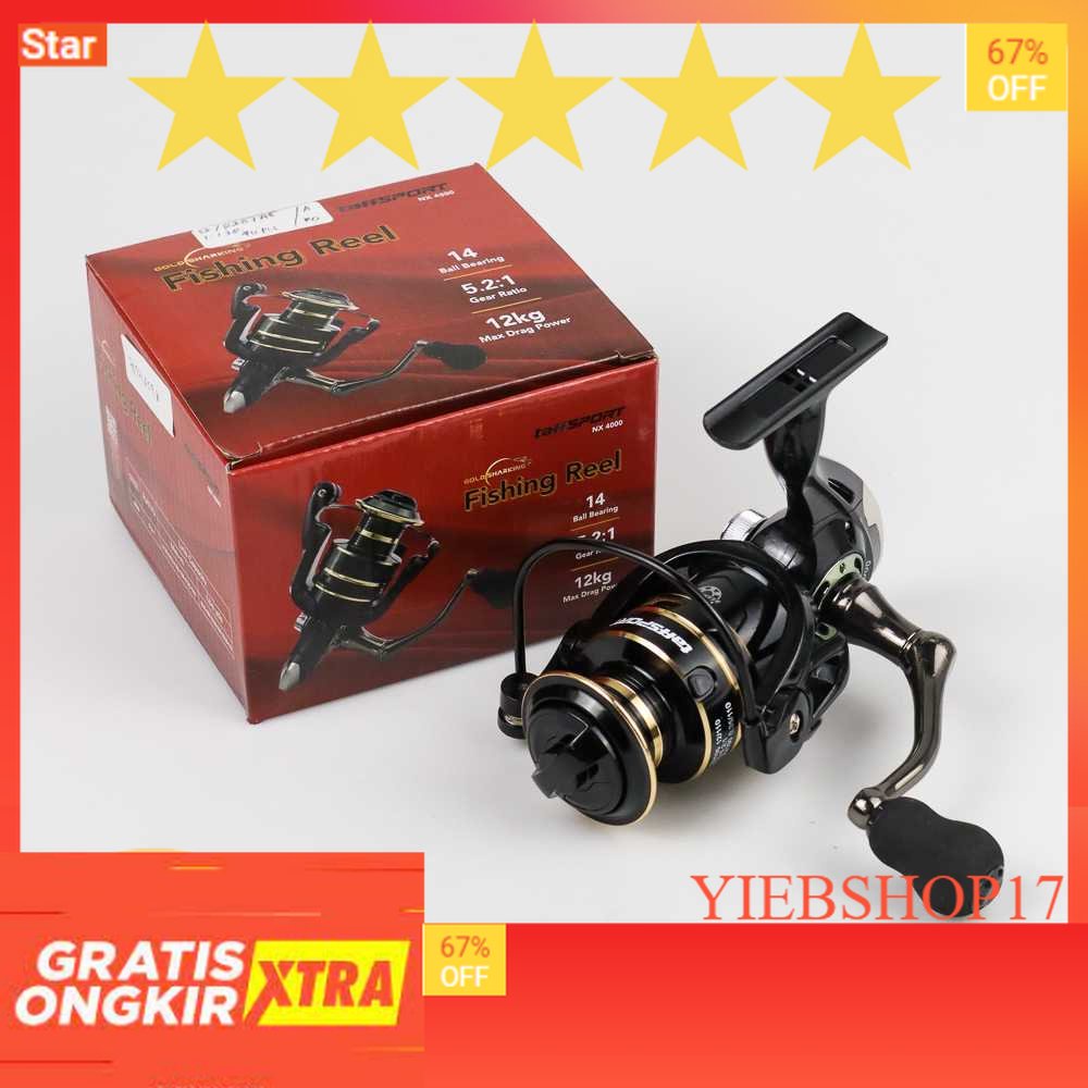 TaffSPORT Gold Sharking Metal Reel Pancing Spinning 5.2:1 - NX4000