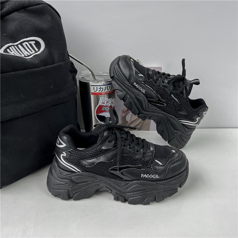 [GROSIR][COD] SEVEN_DAY SEPATU SNEAKERS WANITA KOREA IMPORT SPORT SHOES H-906 HITAM