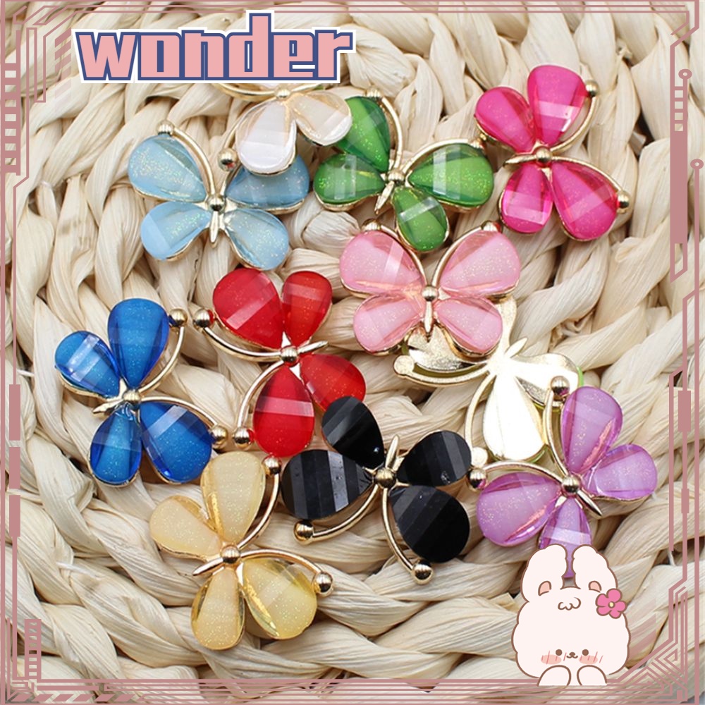 Wonder 10pcs Gesper Kaca Patri Aksesoris Perhiasan Alloy DIY