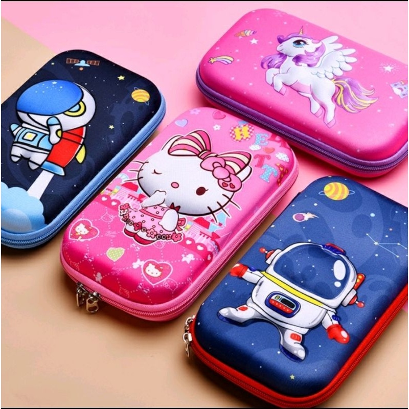 Tempat Pensil 3D Karakter Kotak Pensil Anak Timbul Motif Lucu