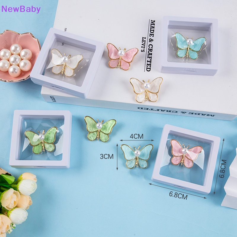 Newbaby 1Pcs Lucu Indah Mutiara Kupu-Kupu Bros Fashion Alloy Hewan Serangga Bros Untuk Wanita Hadiah Liburan Perjamuan Aksesoris Hadiah ID