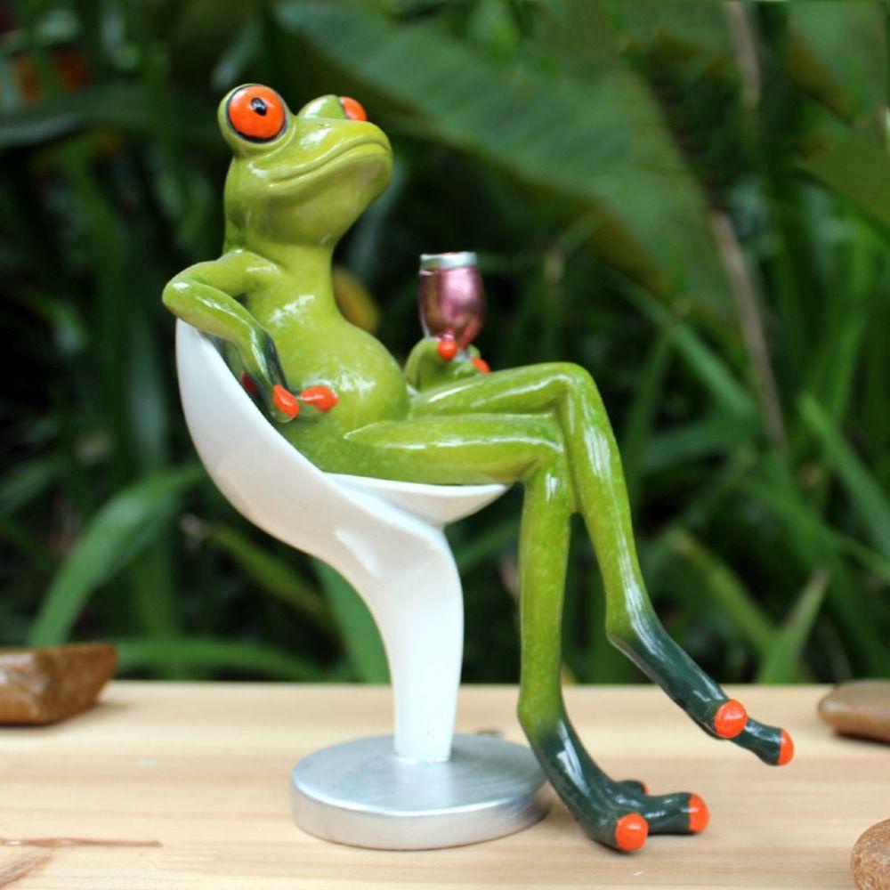 Lanfy Patung Kodok Fashion Kreatif Hadiah Ulang Tahun Dekorasi Ruang Tamu Tabletop Penempatan Untuk Interior Leggy Frog Statue