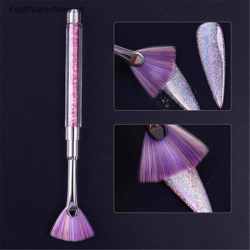 Power Fan Bentuk Gradiasi Kuku Glitter Bubuk Remover Brush Nail Art Drawing Pen Tools ID