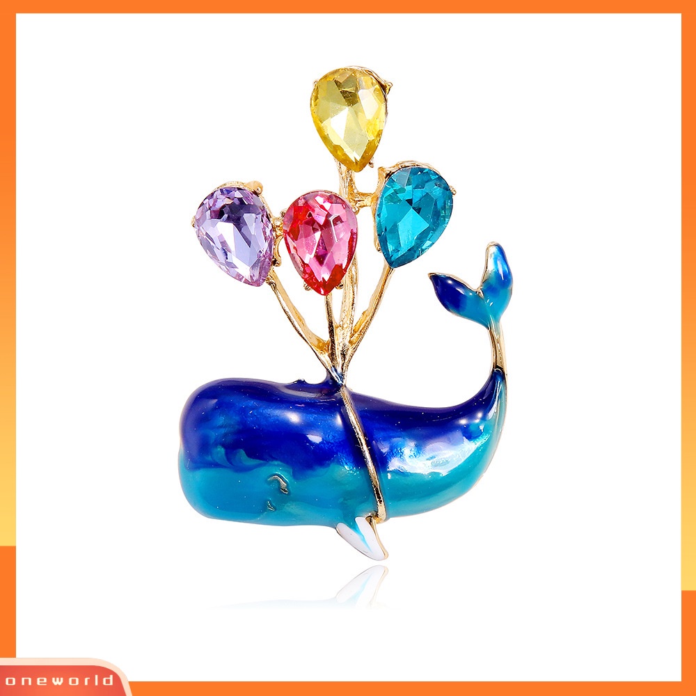 [ONE] Kartun Ikan Paus Biru Balon Pengakuan Anime Bros Korea Gadis Lucu Selebriti Internet Pakaian Bros Brooch