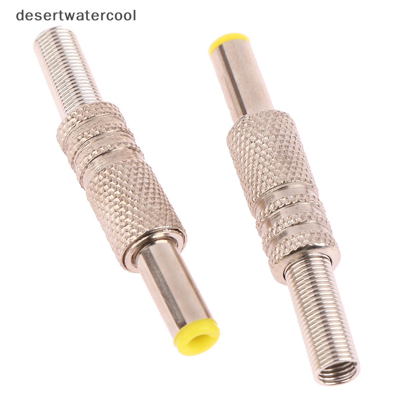 Deid 2Pcs 5.5x2.5mm DC Power Jack Male Plug Konektor Metal Adapter Dengan Kepala Kuning Martijn