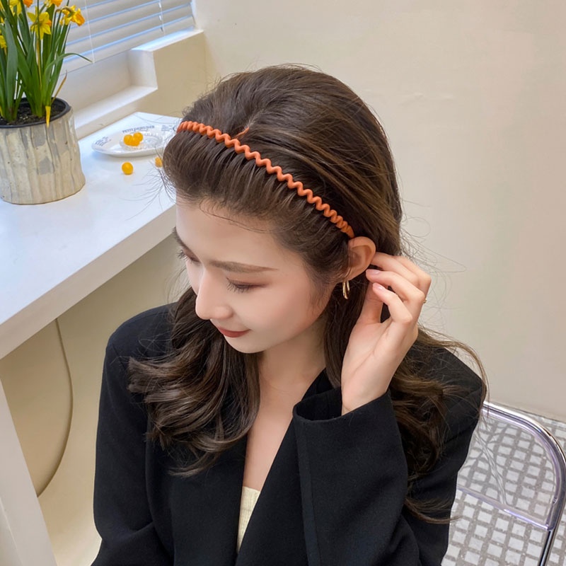 [35Gaya] Braided Hair Band Wanita Rambut Rusak Poni Ditekan Head Band Dengan Gigi Non-slip Retro Perancis High-end Rambut Hoop