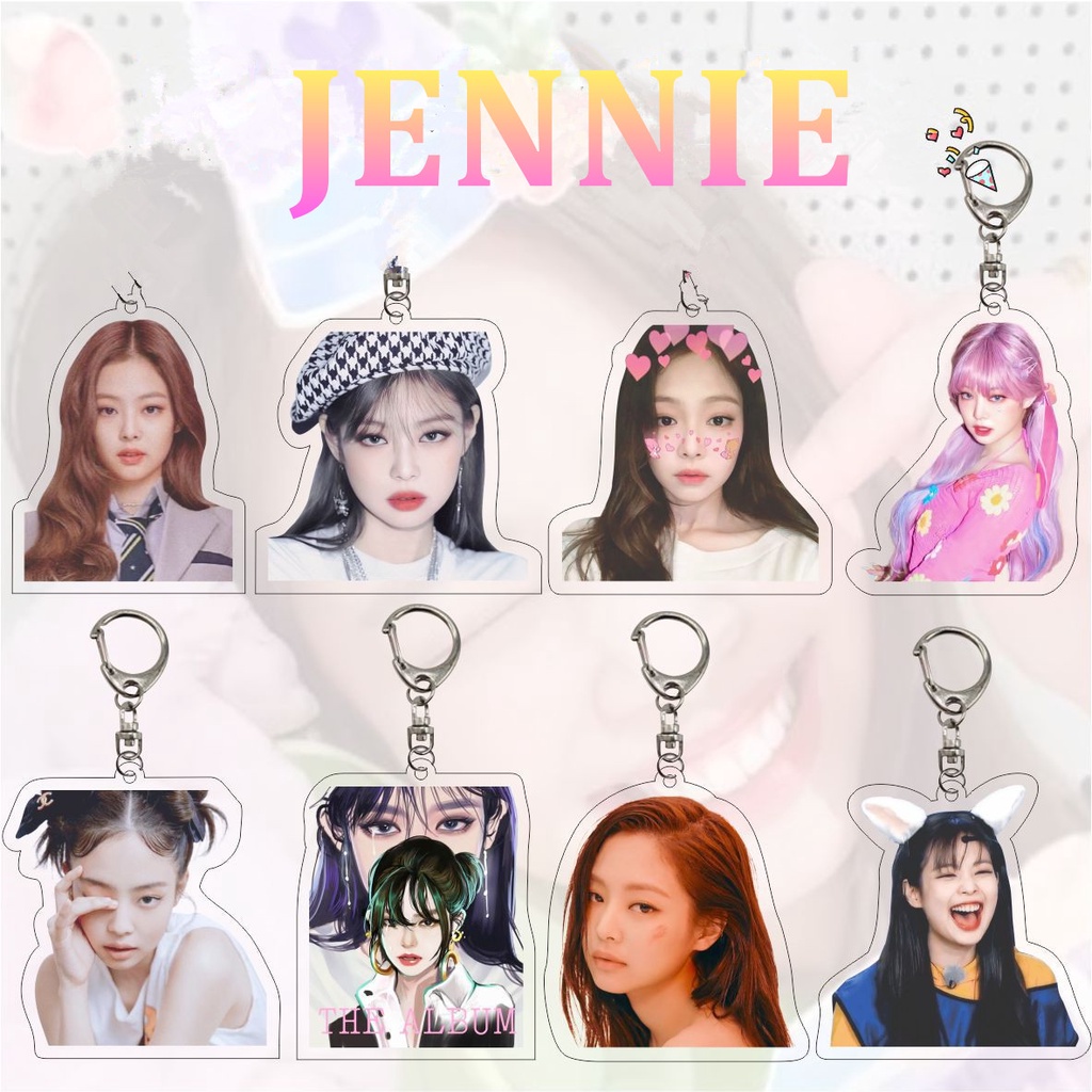 1pc Gantungan Kunci Akrilik Jennie Black Pink Kim Jennie Key Ring Gantung