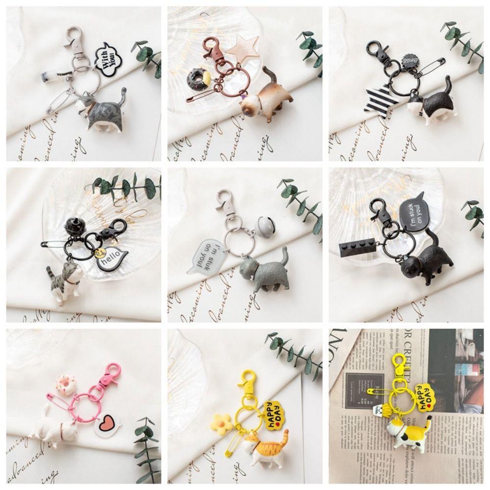 Needway Gantungan Kunci Kucing Animal Car Hanging Key Chain Gantungan Kunci Mobil Kitten Car Key Holder Untuk Hadiah DIY