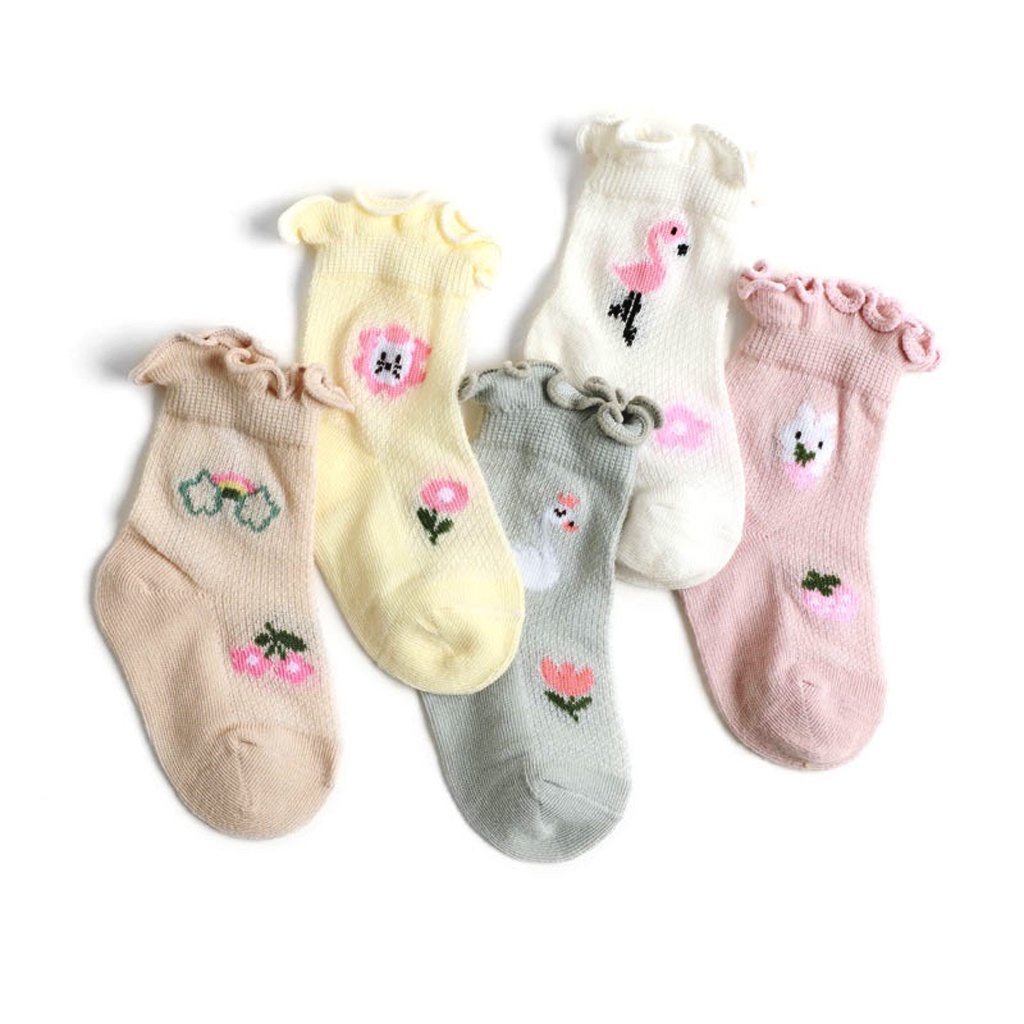 ☛TK☚ Kaos Kaki Anak Bayi Balita Bunga Sock Anti Slip Unisex 0 3 tahun KK082