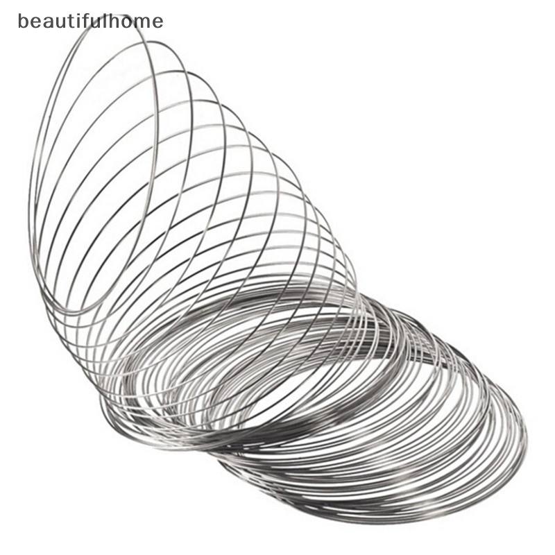 {beautifulhome} 100pcs /Set Loops Stainless Steel Memory Wire Gelang Bangle Perhiasan Kerajinan Membuat.