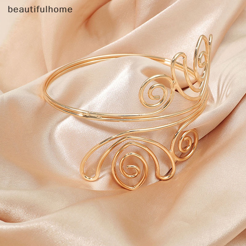 {beautifulhome} Bunga Upper Arm Cuff Bracelets Bangles Armband Berongga Keluar Manset Gelang Bangles Jewelry.